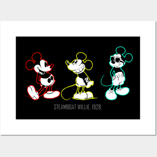 MICKEY MOUSE, STEAMBOAT WILLIE 1928. Posters and Art